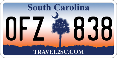 SC license plate OFZ838