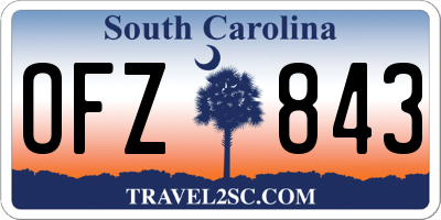 SC license plate OFZ843