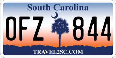 SC license plate OFZ844