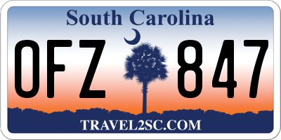 SC license plate OFZ847