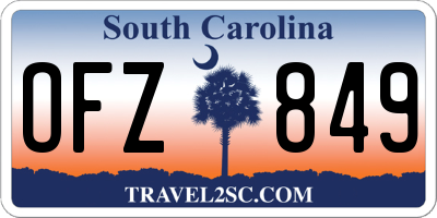 SC license plate OFZ849