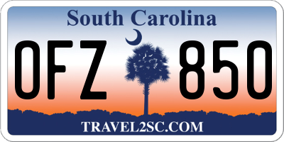 SC license plate OFZ850