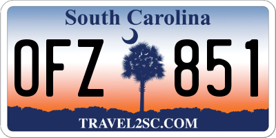SC license plate OFZ851