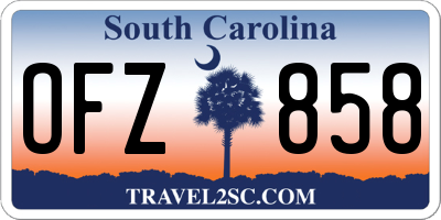 SC license plate OFZ858