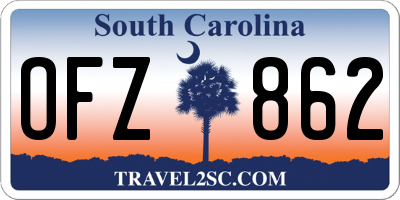 SC license plate OFZ862