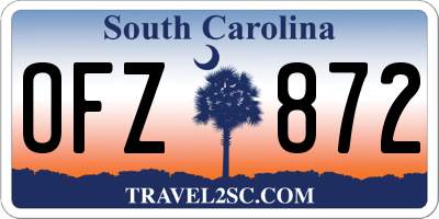SC license plate OFZ872