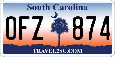 SC license plate OFZ874