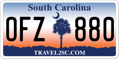 SC license plate OFZ880