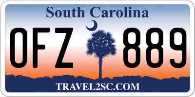 SC license plate OFZ889