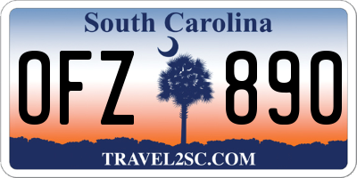 SC license plate OFZ890