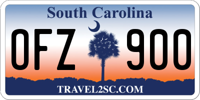 SC license plate OFZ900