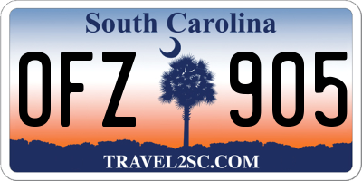 SC license plate OFZ905