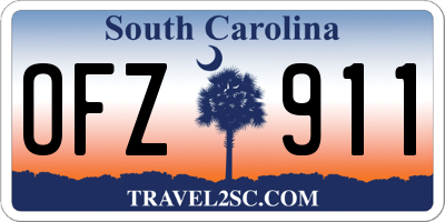 SC license plate OFZ911