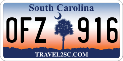 SC license plate OFZ916