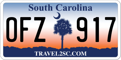 SC license plate OFZ917