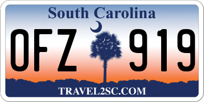 SC license plate OFZ919