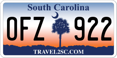 SC license plate OFZ922