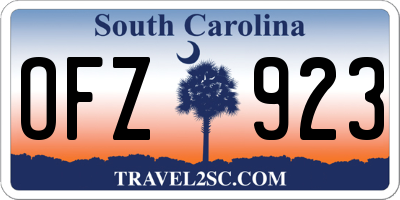 SC license plate OFZ923