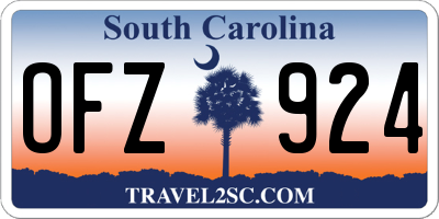 SC license plate OFZ924