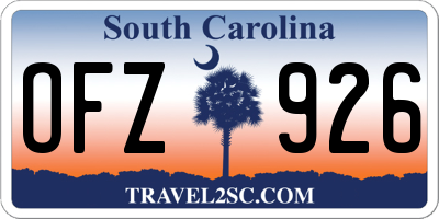 SC license plate OFZ926