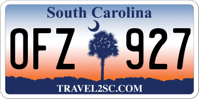 SC license plate OFZ927