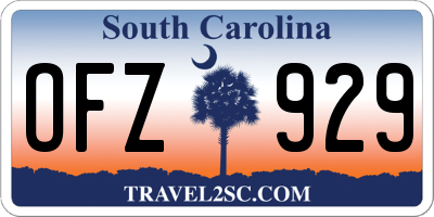 SC license plate OFZ929