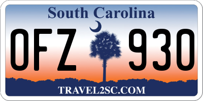 SC license plate OFZ930