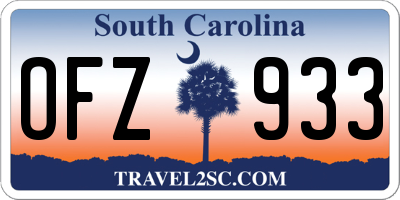 SC license plate OFZ933