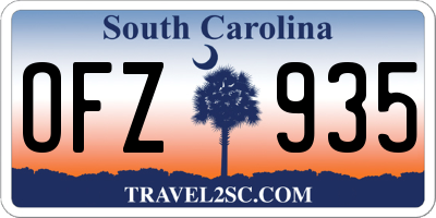 SC license plate OFZ935