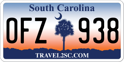 SC license plate OFZ938