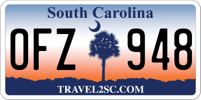 SC license plate OFZ948