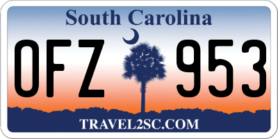 SC license plate OFZ953