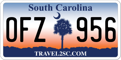 SC license plate OFZ956