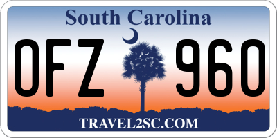 SC license plate OFZ960