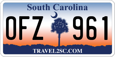 SC license plate OFZ961