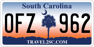 SC license plate OFZ962