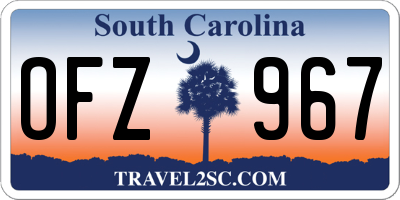 SC license plate OFZ967