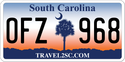 SC license plate OFZ968