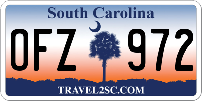 SC license plate OFZ972