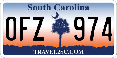 SC license plate OFZ974
