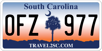 SC license plate OFZ977