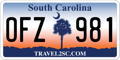 SC license plate OFZ981