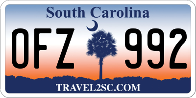 SC license plate OFZ992