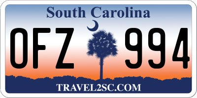 SC license plate OFZ994
