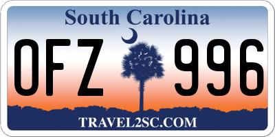 SC license plate OFZ996
