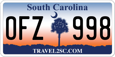 SC license plate OFZ998
