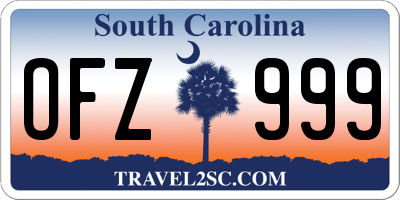 SC license plate OFZ999