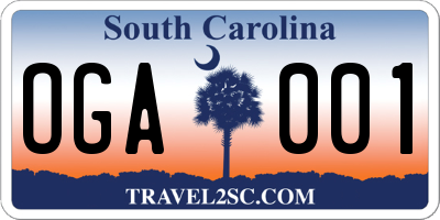 SC license plate OGA001
