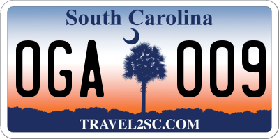 SC license plate OGA009