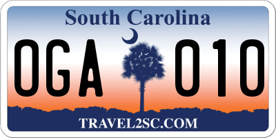 SC license plate OGA010